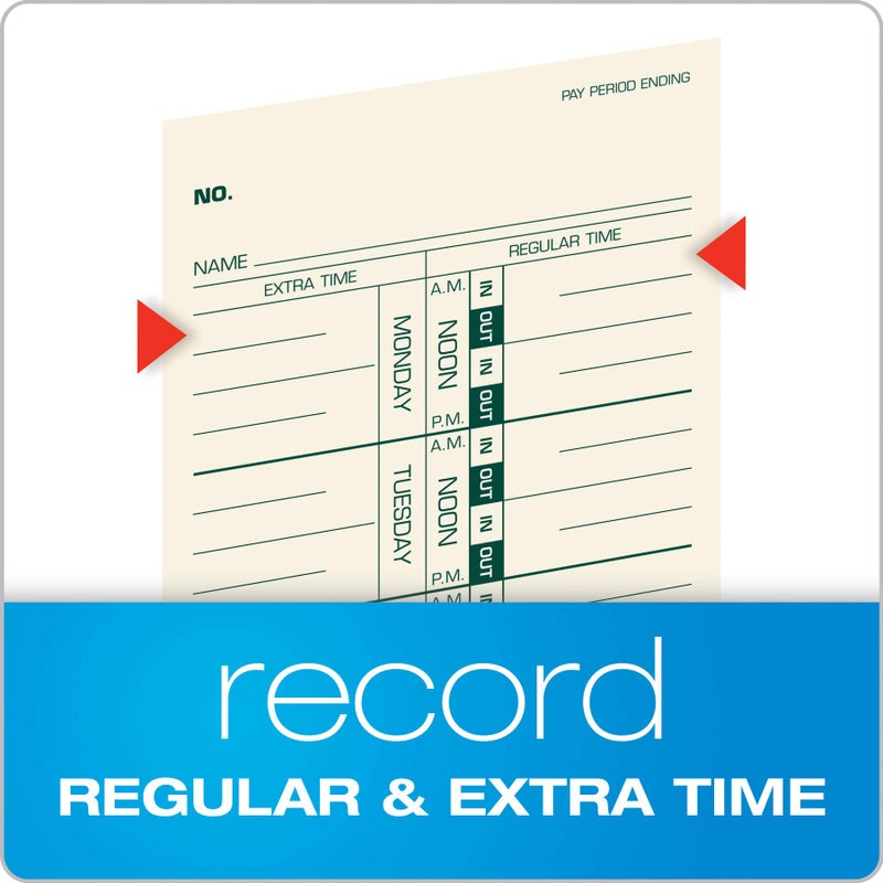 TOPS Weekly Employee Time Cards - One Sided Time Tracking Cards, Green Ink Print, 9" x 3.5", Manila Stock, Payroll Attendance Record, Ideal for Small to Large Businesses - 500 Cards (Pack of 1) - Image 4