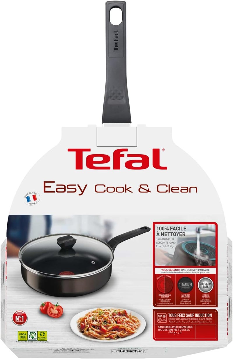 T-fal Tefal Easy Cook & Clean B5543302 Non-Stick Frying Pan with Lid Suitable for All Heat Sources Except Induction, Aluminium, N/C - Image 4