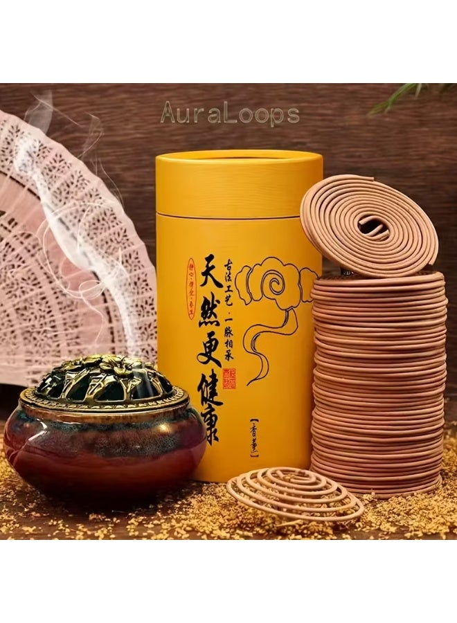 Incense Coils | ViviRasmi | Jasmine Incense |120 Piceces Jasmin Scented Coils -FREE CERAMIC INCENSE BURNER (Coils) - Image 1