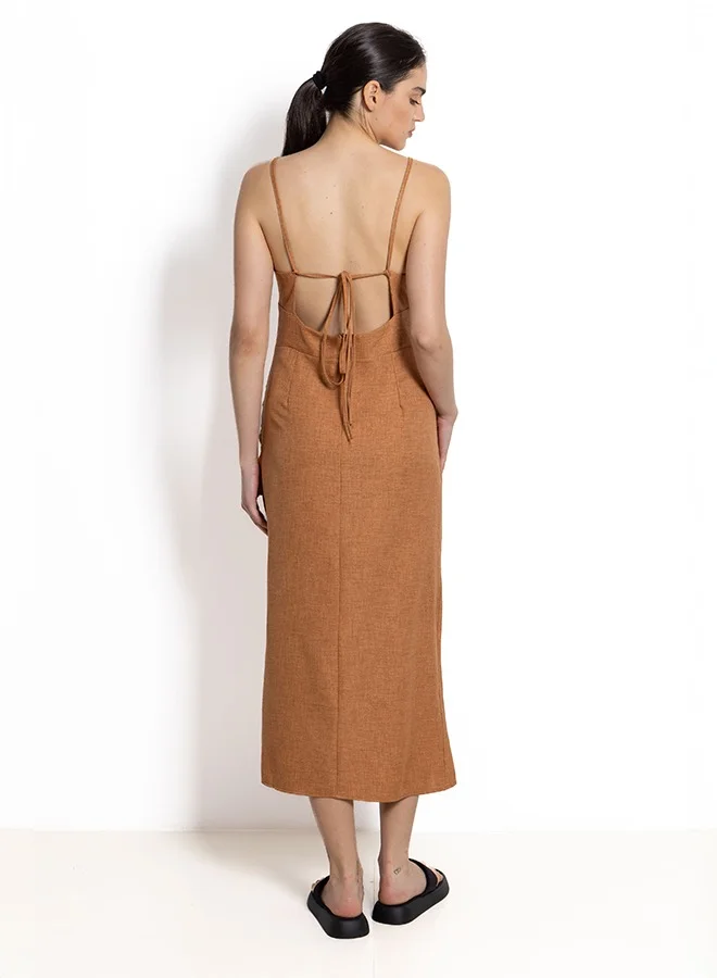 شايبس DETAILED LINEN BLEND DRESS