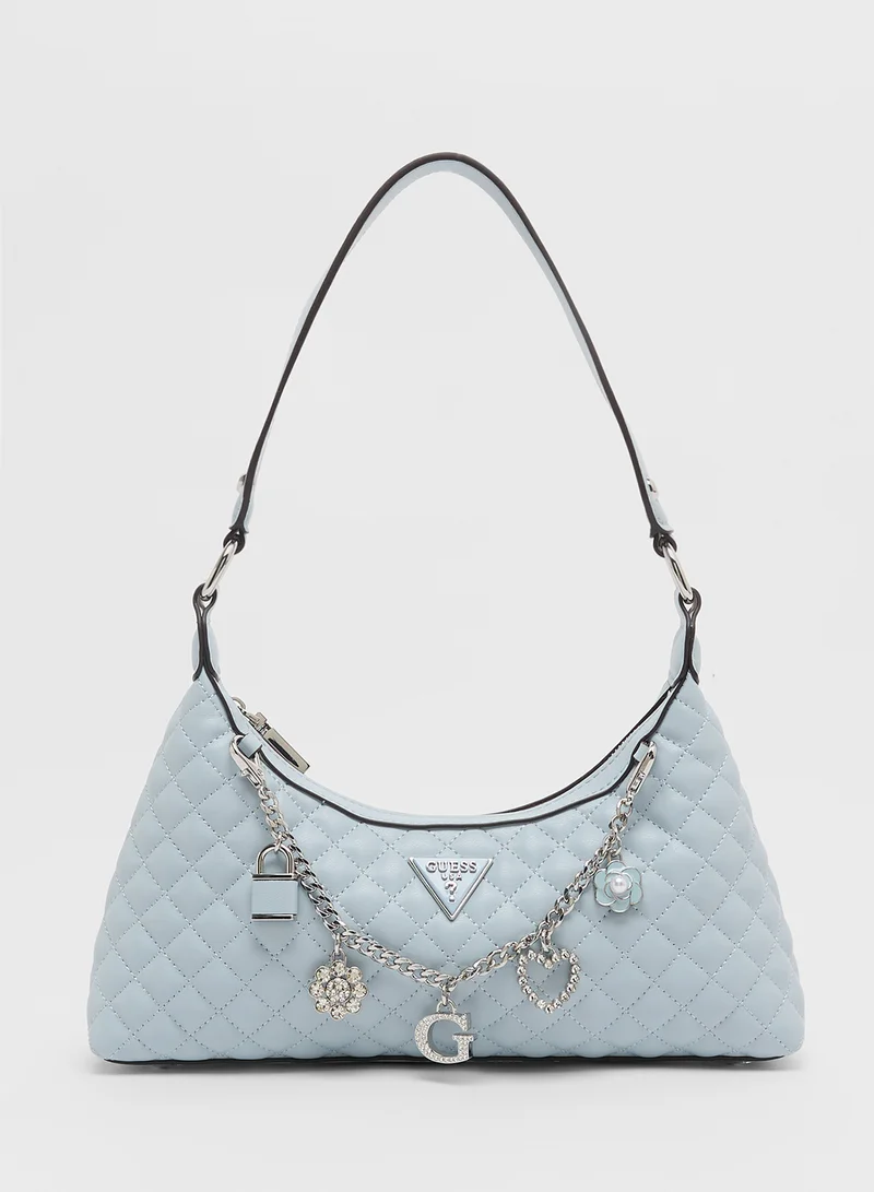 GUESS EVERLEE TOP ZIP SHOULDER BAG