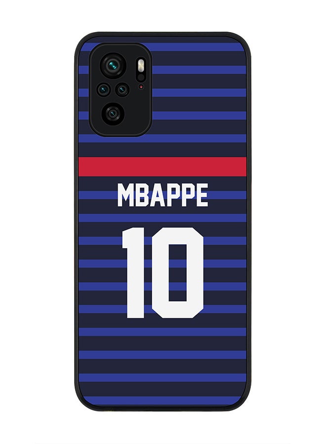 Stylizedd Rugged Black edge case for Xiaomi Poco M5s Slim fit Soft Case Flexible Rubber Edges Anti Drop TPU Gel Thin Cover - Football Team - France Player Name - Mbappe - Image 1