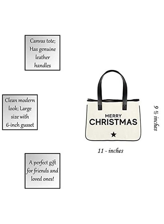 Santa Barbara Design Studio Santa Barbara Design Studio Creative Brands Womens Totes - Inspirational Purse with Leater Handles Mini Canvas Tote Bag by Faithworks, 11 x 9.5-Inch, Merry Christmas  - Image 1
