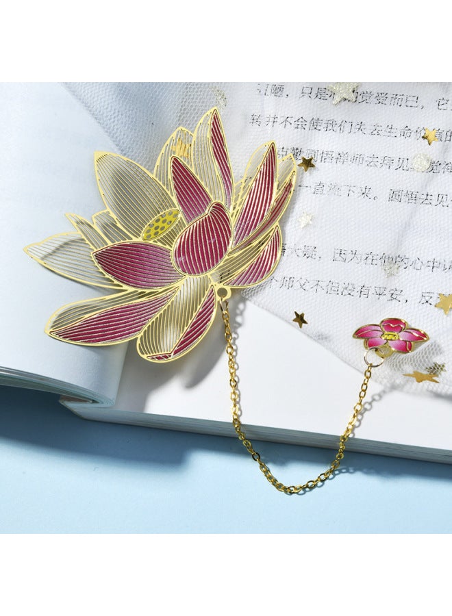 هيلبس إشارة كتاب معدنية مطلية مبدعة، طراز صيني كلاسيكي، بسلسة نحاسية، تصميم رجعي أنيق، هدية مثالية للطلاب ومحبي القراءة - Image 1