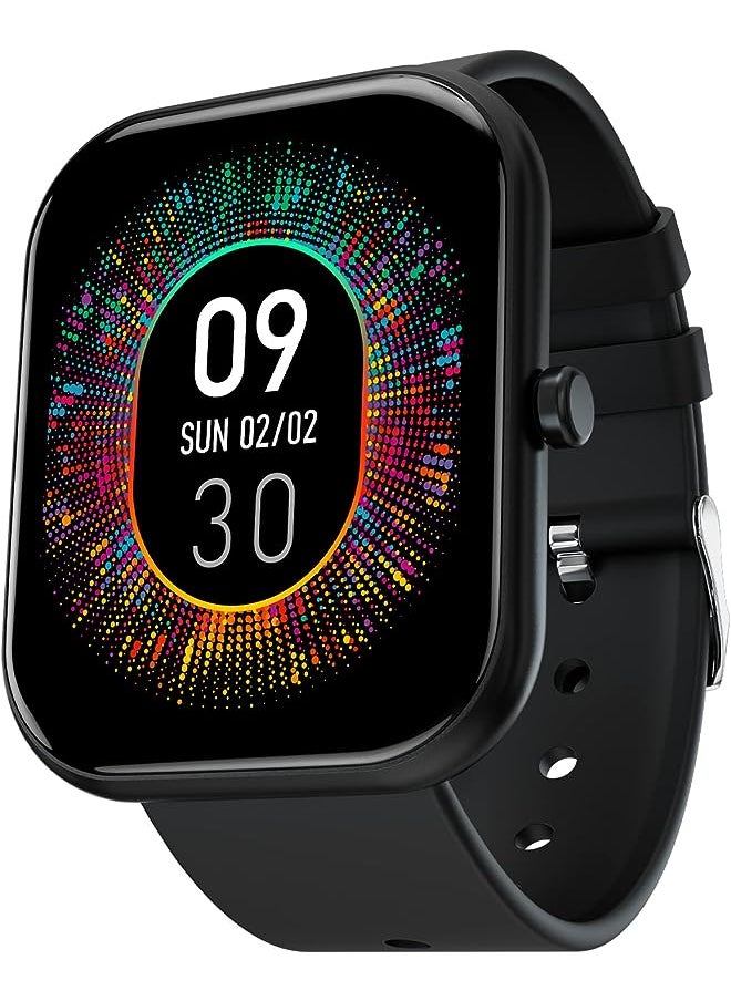Inder 1.28 Inch 46MM Full Touch Smartwatch Bracelet - IP68 Waterproof Heart Rate Blood Pressure Monitoring Smart Wrist Wear - Activity Tracing Bluetooth Unisex Smart Fitness Watch (Strap Type 1, Black) 