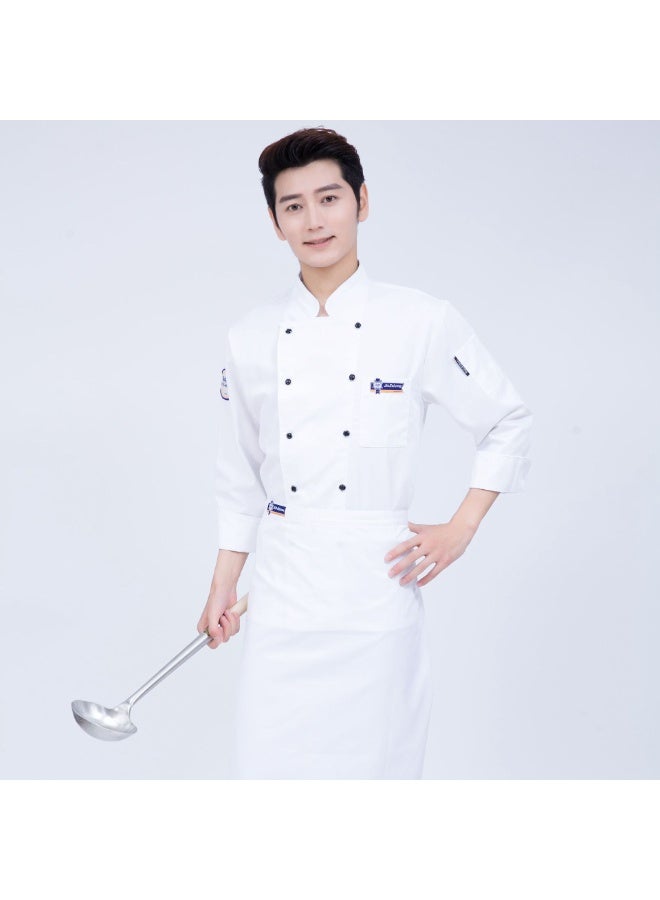 NIBEMINENT Kitchen Cook Shirt Long/Short Sleeve Unisex Chef Jacket Double-Breasted Classic Coat Restaurant Kitchen Uniform - Image 1