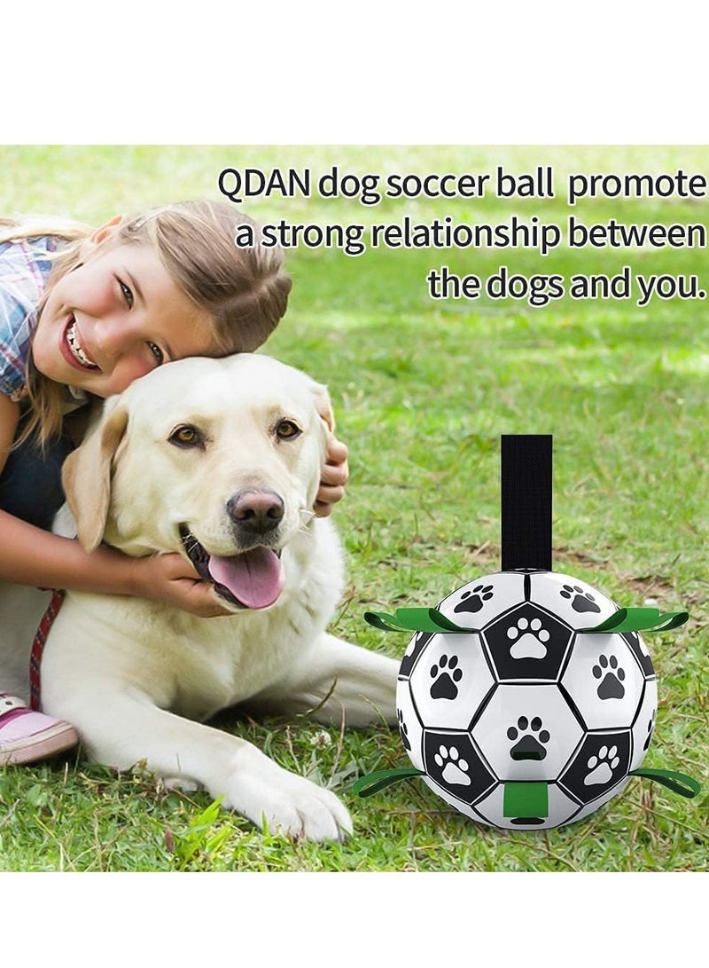 Dog Toys Soccer Ball with Straps, Puppy Birthday Gifts, Interactive for Tug of War, Durable Balls for Small  Medium Dogs（6 Inch） - Image 3