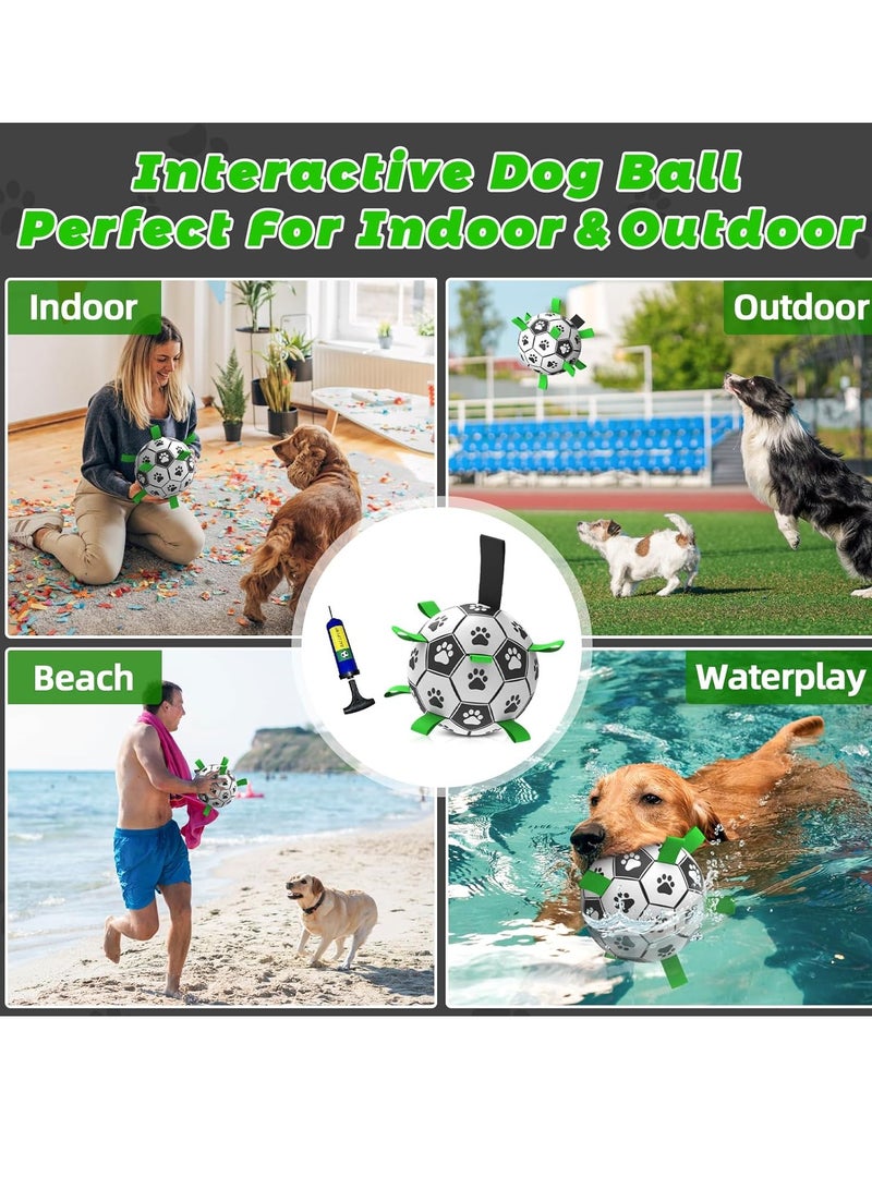 Dog Toys Soccer Ball with Straps, Puppy Birthday Gifts, Interactive for Tug of War, Durable Balls for Small  Medium Dogs（6 Inch） - Image 4