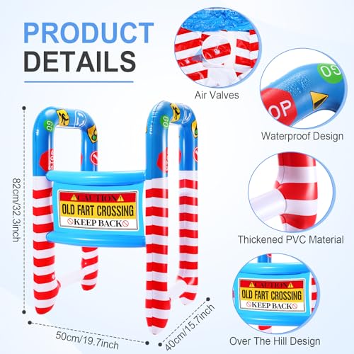 Arrowbash 2 Pcs Over The Hill Birthday Decorations Inflatable Walker and Cane Blow up Humorous Funny Gag Gifts for 40th 50th 60th Old People Birthday Party DecorOld Fart - Image 5