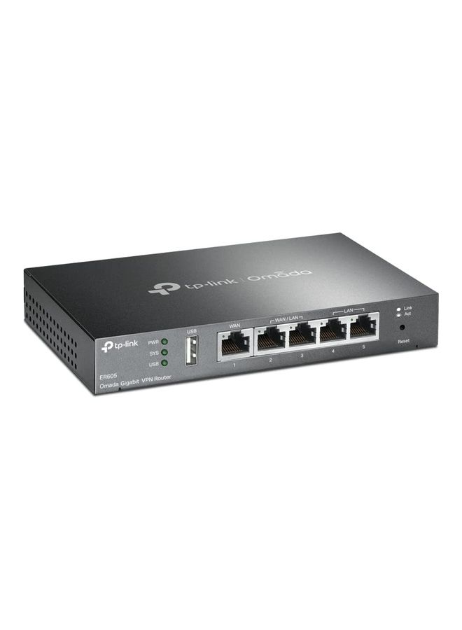TP-LINK ER605 Omada Gigabit VPN Router, Integrated Into Omada SDN, Centralized Management, Five Gigabit Ports, 3 WAN Ethernet Ports, Highly Secure VPN, Abundant Security Features, TL-R605 Black - Image 3
