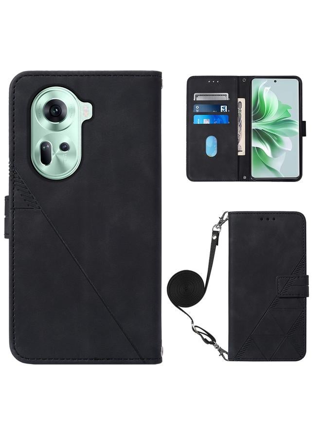 S-TOP Case For OPPO Reno11 5G Global Crossbody 3D Embossed Flip Leather Phone Case - Image 1