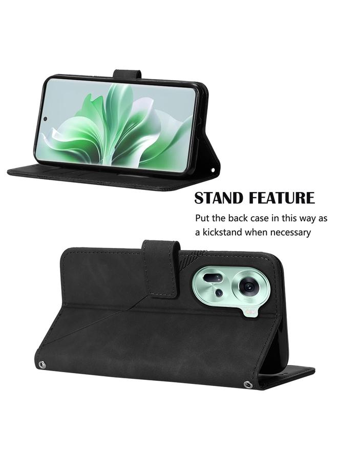 S-TOP Case For OPPO Reno11 5G Global Crossbody 3D Embossed Flip Leather Phone Case - Image 4