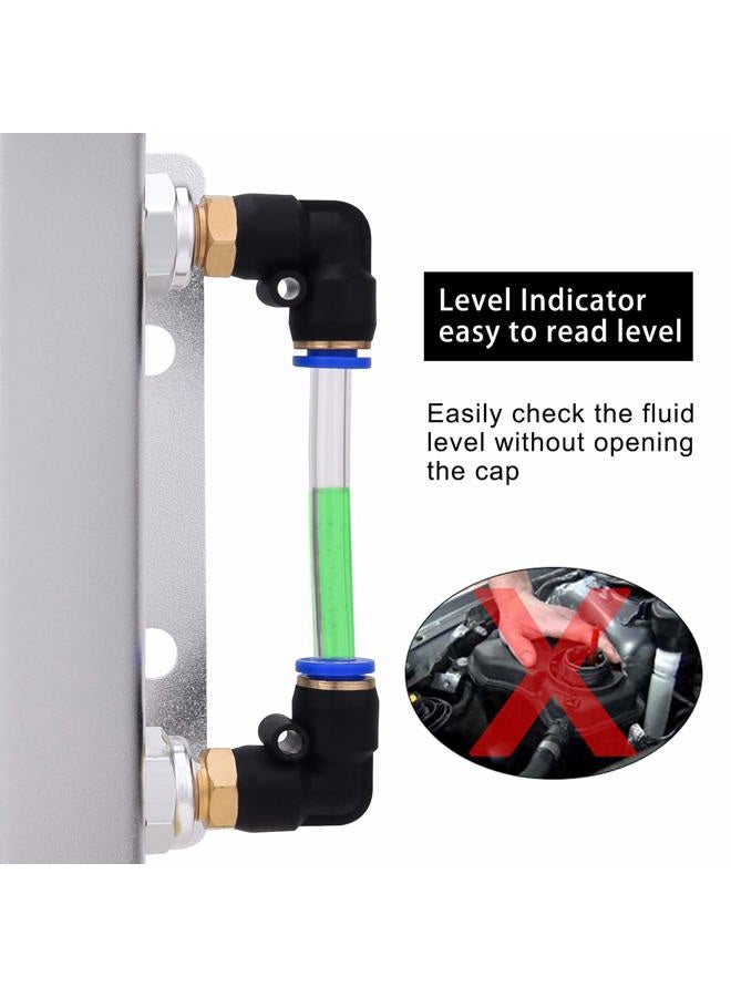 SPEEDWOW Coolant Overflow Tank, Aluminum Radiator Overflow Tank with Teflon Tape & O-ring Gasket, 1 L Universal Reservoir Expansion Tank (Silver) - Image 4