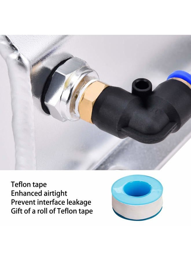 SPEEDWOW Coolant Overflow Tank, Aluminum Radiator Overflow Tank with Teflon Tape & O-ring Gasket, 1 L Universal Reservoir Expansion Tank (Silver) - Image 3