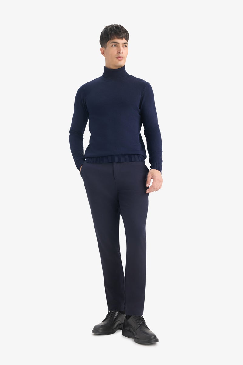 DeFacto Blue Man Slim Fit Turtleneck Knitwear Pullover Casual - Image 2