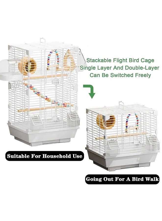 Bird Cage,Parrot Birdcage Breeding,Birdcage Kit With Feeder Swing Stand Toy For Parakeet,Suitable For Birds Such As Parrots, Sun Conures, Macaws, And Other Avian Pets.(37cm*28cm*63cm) - Image 4