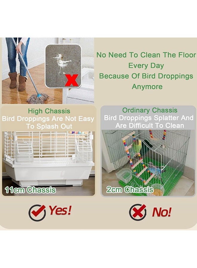 Bird Cage,Parrot Birdcage Breeding,Birdcage Kit With Feeder Swing Stand Toy For Parakeet,Suitable For Birds Such As Parrots, Sun Conures, Macaws, And Other Avian Pets.(37cm*28cm*63cm) - Image 3