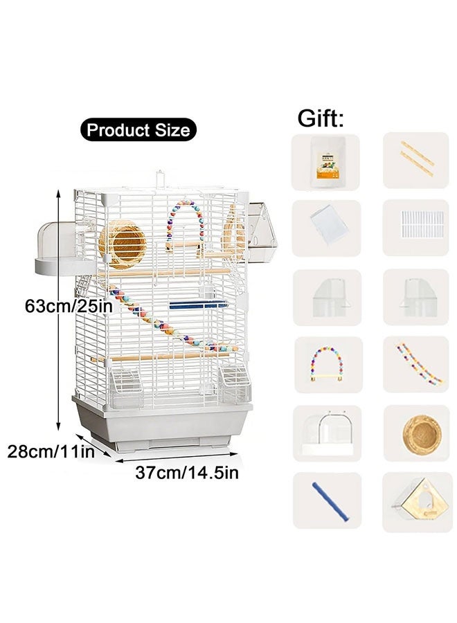 Bird Cage,Parrot Birdcage Breeding,Birdcage Kit With Feeder Swing Stand Toy For Parakeet,Suitable For Birds Such As Parrots, Sun Conures, Macaws, And Other Avian Pets.(37cm*28cm*63cm) - Image 2
