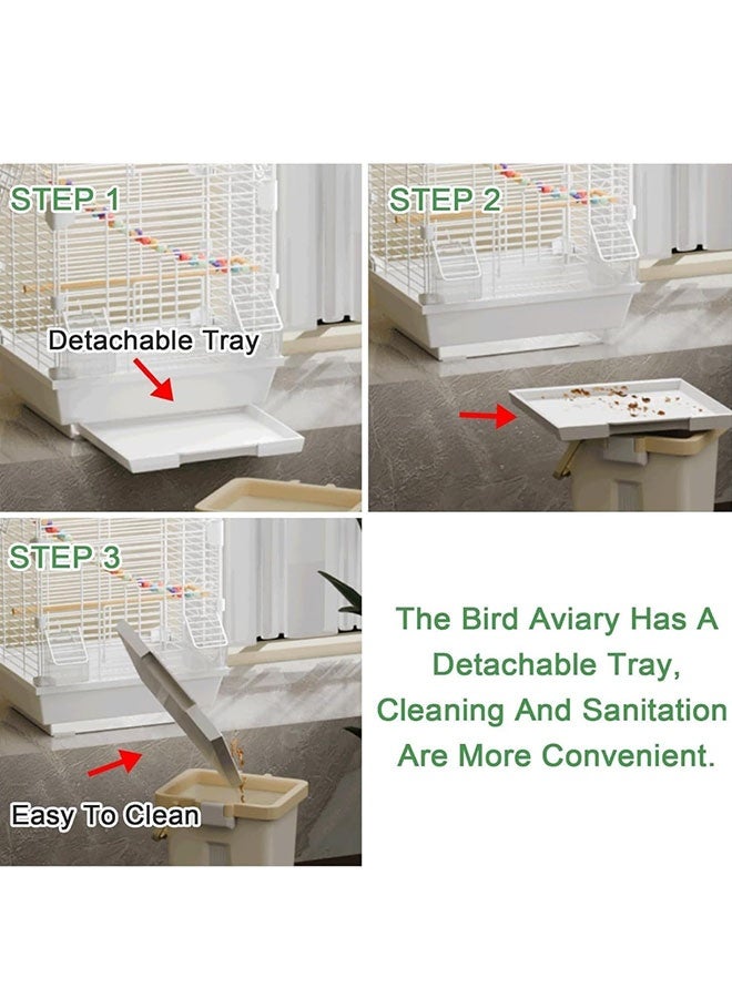 Bird Cage,Parrot Birdcage Breeding,Birdcage Kit With Feeder Swing Stand Toy For Parakeet,Suitable For Birds Such As Parrots, Sun Conures, Macaws, And Other Avian Pets.(37cm*28cm*63cm) - Image 5