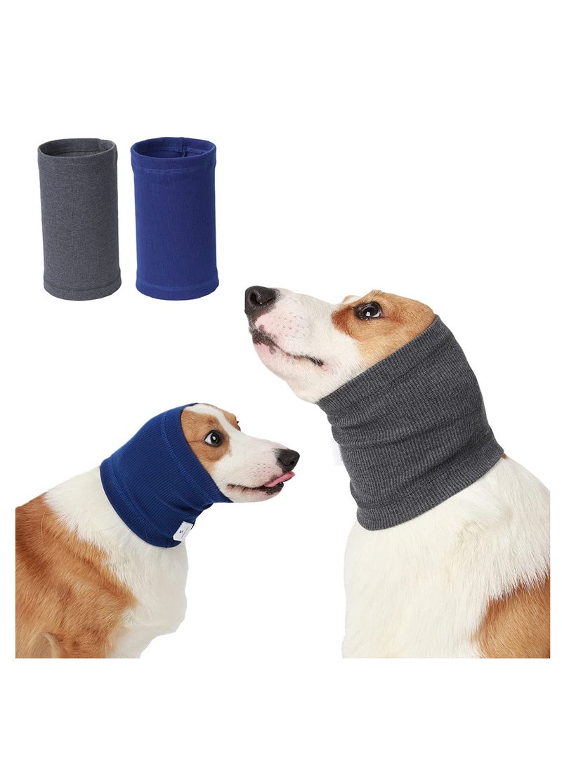 2 Piece No Flip Earmuffs, Neck Circumference for Pet Dogs, Noise Protection Earmuffs for Calming Dogs, Cold Resistant Warmth Noise Reduction, Ideal for Small and Medium Dogs, Grey/Blue M - Image 1
