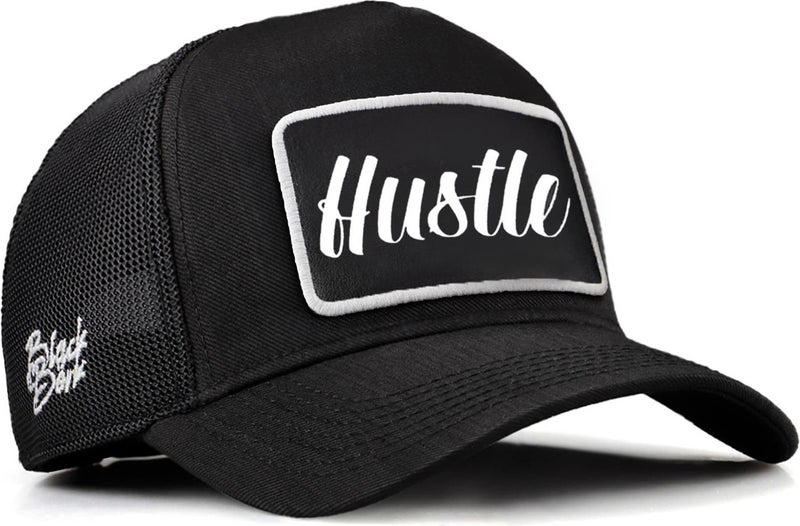 Black Börk Blackbörk V2 Trucker Hustle - Black Cordura Fabric Hat (Cap) with 2 Code Logo  - Image 1