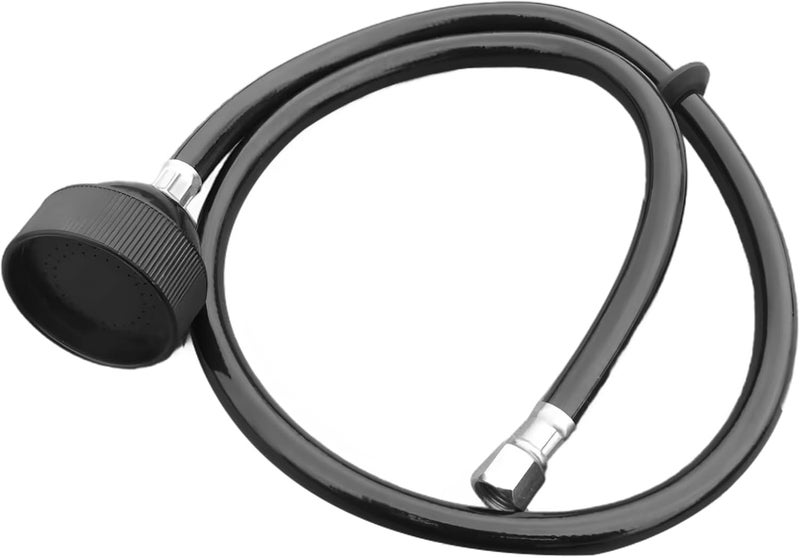 Shampoo Bowl Replacement Hose, 48.8 Inch Pvc Hose With Black Rubber Sprayer For Barbershops, Spas - Image 1