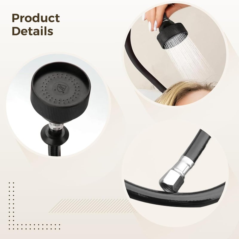 Shampoo Bowl Replacement Hose, 48.8 Inch Pvc Hose With Black Rubber Sprayer For Barbershops, Spas - Image 4