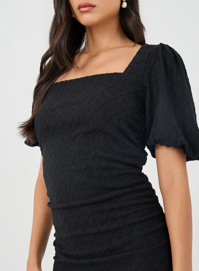 Styli Ruffled Hem Midi Dress