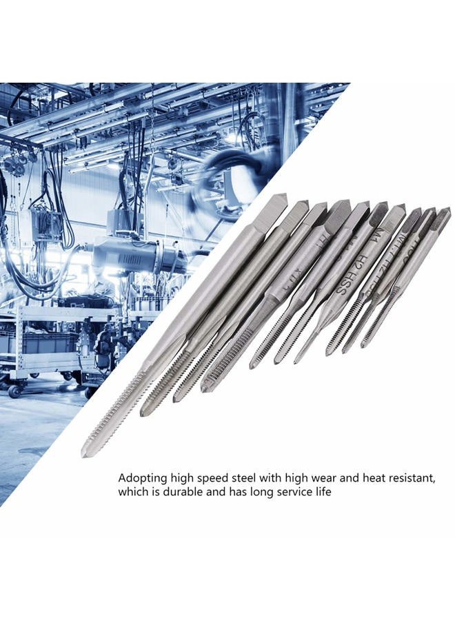 DEWIN 10pcs Mini Taps, M1 to M3.5 Machine Hand Thread Taps Set High-Speed Steel Threading Tools for Machining Nuts and Common Threads - Image 2