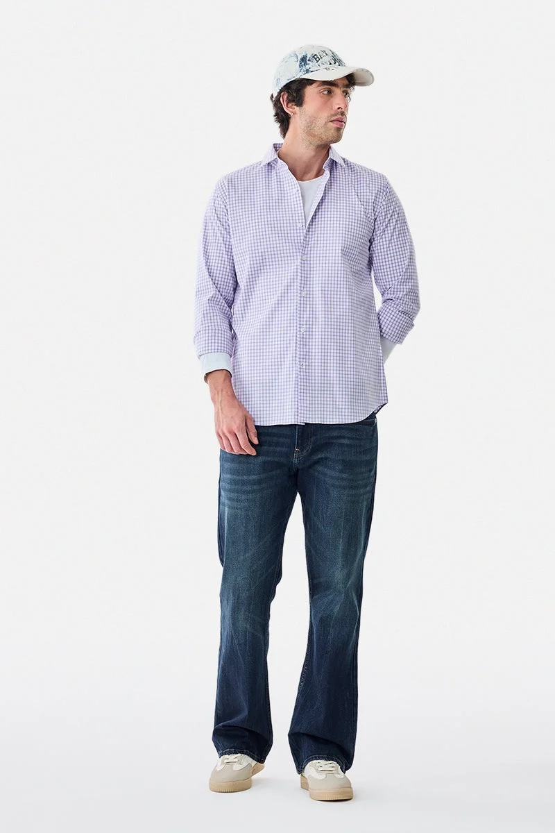 SNITCH Gingham Stretch Slim Fit Shirt