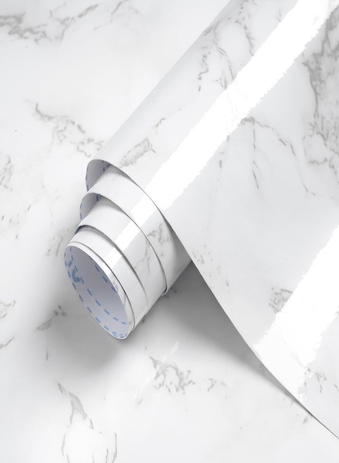 Dimoon ورق جدران ديموون الرخامي اللاصق، مقاس 15.7 بوصة × 78.7 بوصة، ورق لاصق أبيض من الجرانيت لأسطح المطابخ، مقاوم للماء، مصنوع من مواد جديدة صديقة للبيئة، مُحسّن السماكة، مناسب للمستأجرين، غلاف فينيل - Image 1