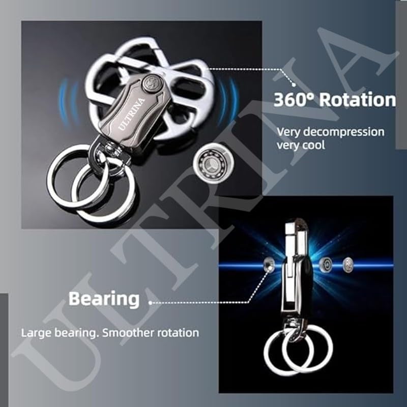 ULTRINA 5 in 1 Stylish Spinner Keychain- 360° Rotation Carabiner with Bottle Opener, Key & Phone Holder, Spinner Durable Zinc Alloy Multi-functional Keychain For Bike And Car. - Image 4
