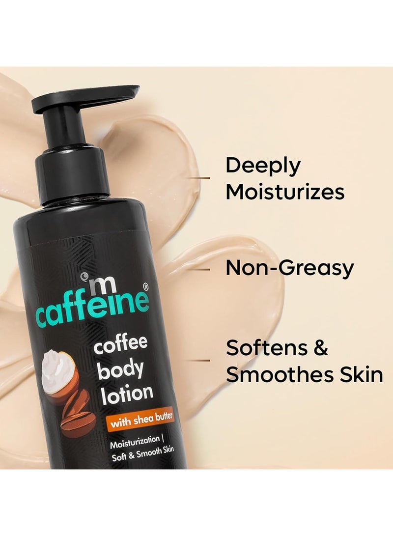 إم كافيين غسول الجسم بالقهوة بفيتامين C وزبدة الشيا | مرطب جسم غير دهني وخفيف الوزن للنساء والرجال | غسول الجسم للبشرة الجافة والعادية والدهنية (250 مل) - Image 2