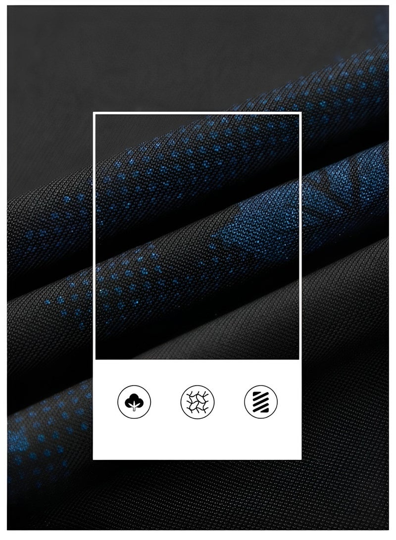 REOCLE Men's Shirt Short Sleeve Button Down Shirts Summer Casual Shirts with Print Slim-Fit Lapel Shirt - Image 3