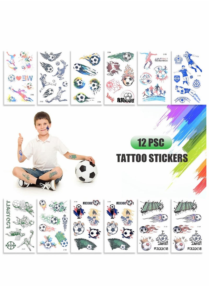 حقائب حفلات كرة القدم، ملحقات الحفلات، حلقات مفاتيح كرة القدم، أساور، وشم، صافرات، بالونات، حقائب هدايا، ميداليات الفائز، هدايا حفلات كرة القدم للأطفال الأولاد والبنات، هدية عيد الميلاد، 87 قطعة - Image 2