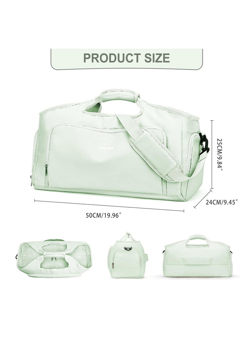 KASTWAVE Sport Gym Bag, Airlines Cabin Bag, Cabin Bag, with Wet Pocket and Shoes Compartment, Waterproof Carry on Bag, Gym Tote Bags, Travel Duffel Bag for Plane, Weekend Overnight Bag Hospital Bag, Mint Green - Image 5