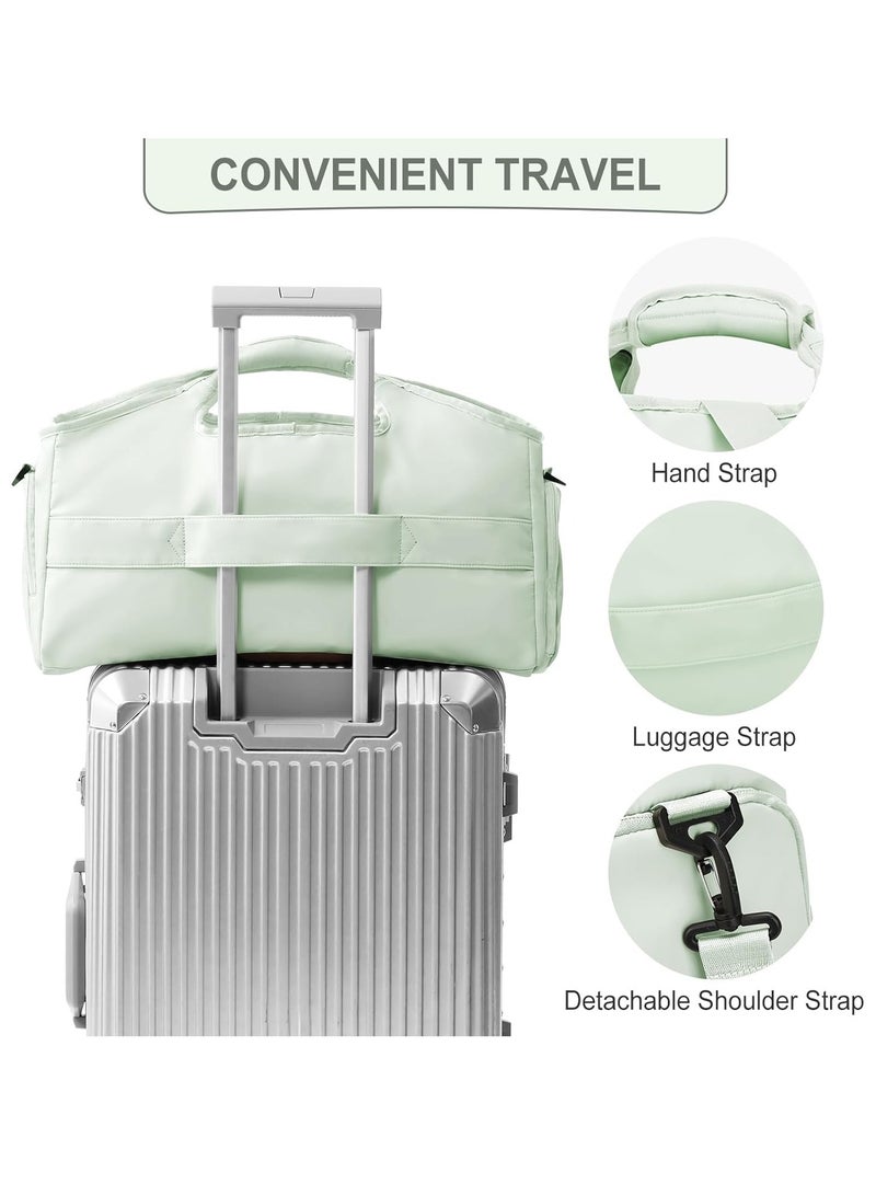 KASTWAVE Sport Gym Bag, Airlines Cabin Bag, Cabin Bag, with Wet Pocket and Shoes Compartment, Waterproof Carry on Bag, Gym Tote Bags, Travel Duffel Bag for Plane, Weekend Overnight Bag Hospital Bag, Mint Green - Image 2