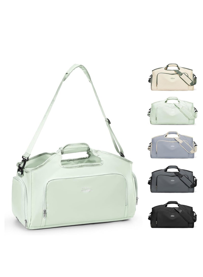 KASTWAVE Sport Gym Bag, Airlines Cabin Bag, Cabin Bag, with Wet Pocket and Shoes Compartment, Waterproof Carry on Bag, Gym Tote Bags, Travel Duffel Bag for Plane, Weekend Overnight Bag Hospital Bag, Mint Green - Image 1