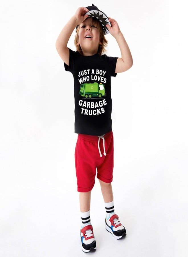 Tkria Just A Boy Who Loves Garbage Truck T-Shirt Toddler Excavator Shirt Baby Construction Costume Kid Tee Top Clothes 6T - Image 2