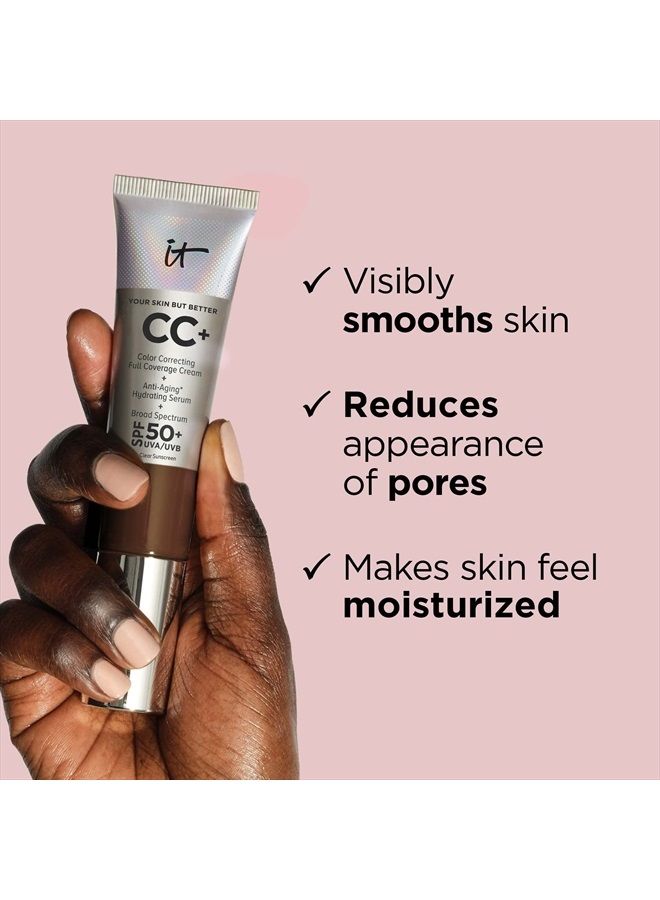 IT COSMETICS Your Skin But Better CC+ Cream, Medium (W) - Color Correcting Cream, Full-Coverage Foundation, Hydrating Serum & SPF 50+ Sunscreen - Natural Finish - 1.08 fl oz - Image 4