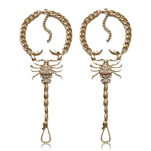 NABROJ Scorpio Ankle Bracelet Gold Zodiac Feet Jewelry - Rhinestone Sandals Scorpion Anklets for Women,Sexy Barefoot Halloween Gifts Costume Jewelry -JL03 Gold-1 - Image 1