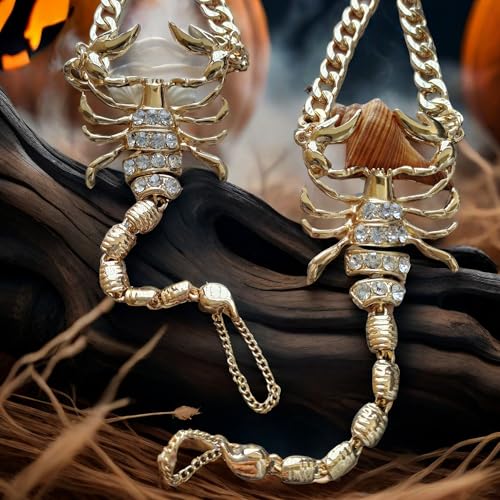 NABROJ Scorpio Ankle Bracelet Gold Zodiac Feet Jewelry - Rhinestone Sandals Scorpion Anklets for Women,Sexy Barefoot Halloween Gifts Costume Jewelry -JL03 Gold-1 - Image 3