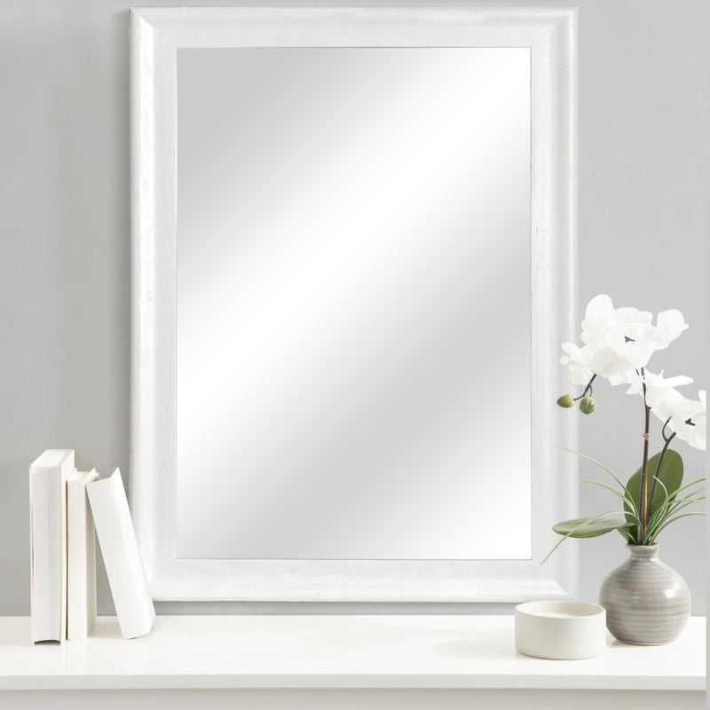 CULER White Wood Wall Mirror for Bathroom,Rectangle Rustic Large 30 x 40 inch Hanging Vanity Mirrors with Wooden Frame for Living Room,Bedroom,Entryway (30x40 inch, White) - Image 2