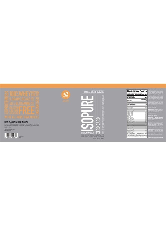 Isopure Protein Powder, Zero Carb Whey Isolate with Vitamin C & Zinc for Immune Support, 25g Protein, Keto Friendly, Vanilla Salted Caramel, 42 Servings, 3 Pounds (Packaging May Vary) - Image 2