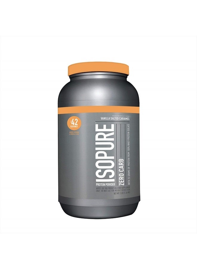 Isopure Protein Powder, Zero Carb Whey Isolate with Vitamin C & Zinc for Immune Support, 25g Protein, Keto Friendly, Vanilla Salted Caramel, 42 Servings, 3 Pounds (Packaging May Vary) - Image 1