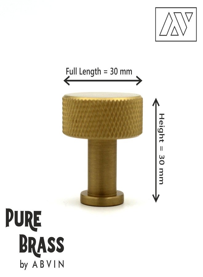 ABVIN Premium Solid Brass Knurled Cabinet Bar Pull Handles Matt Gold Furniture Hardware Drawers Kitchens Cupboard Door (Round Knob) - Image 5