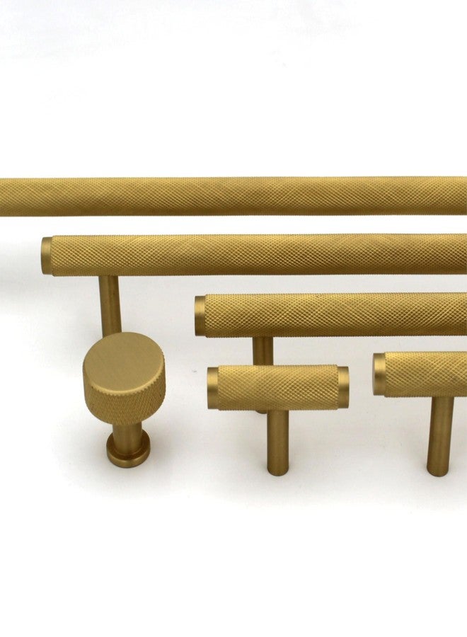 ABVIN Premium Solid Brass Knurled Cabinet Bar Pull Handles Matt Gold Furniture Hardware Drawers Kitchens Cupboard Door (Round Knob) - Image 1
