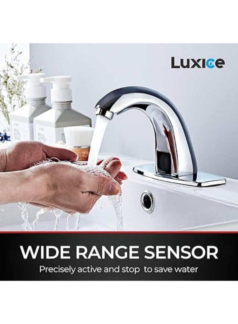 Touchless | Bathroom Sink Faucet |  Automatic Motion Sensor Faucet | Battery Opertated for Commercial Lavatory Chrome - Image 2