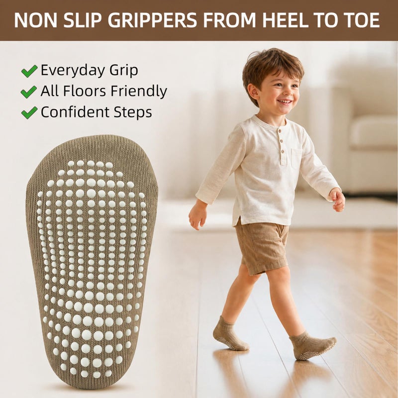 Toddler Boys' Non-Slip Grip Socks - Image 4