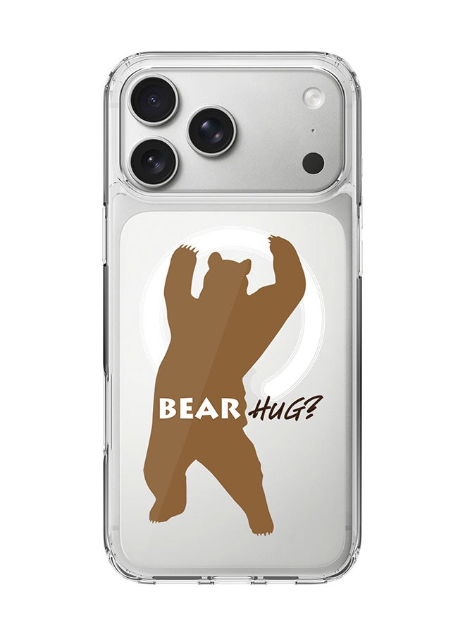 Stylizedd Classic Clear MagSafe Case for iPhone 17 Pro Max , Hybrid Soft Case Flexible Edges Anti Drop TPU PC Gel Thin Transparent Cover [ Designed for iPhone 17 Pro Max ] - Bear Hug